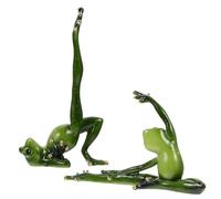 CONGARTENO 2 pièces Ornement de Bureau Grenouilles de Yoga Résine Décorations Créatives et Réalistes pour Maison et Jardin Figurines Ludiques pour Amateurs Art