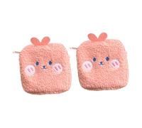 CONGARTENO 2 pièces Pochette de Rangement Portable Mini Trousse de Stockage Carton Rose Lapin pour Serviettes Hygiéniques et Pratique pour Filles