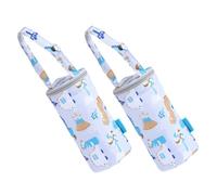 CONGARTENO 2 pièces Pochette thermorégulatrice pour biberon Maintien température Pendant Heures avec Sangle Pratique pour Poussette Gris 2pcs