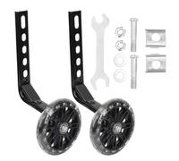 CONGARTENO 2 pièces Roues Auxiliaires Garçon Fille Noires Stabilisateurs Robustes et Faciles à Installer avec Flash Lumineux Roues de Remplacement pour Apprentissage Sécurisé