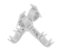 CONGARTENO 2 pièces Support Tringle Rideaux Double Barre Aluminium Fixation Murale Latérale Ajustable Base Fixe Stable pour Économiser Espace Compatible Barre Simple Blanc