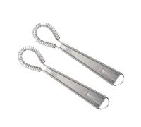 CONGARTENO 2 pièces Œufs Manuel Inox Mixeur à Main Ressort pour Crème Sauces et Café Poignée Confortable Nettoyage Facile