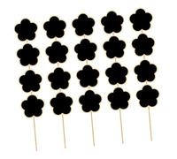 CONGARTENO 20 Pièces Étiquettes Jardin Bois Forme de Fleur Mini Tableau Noir Créatif pour Messages Marqueurs de Plantes Réutilisables Décoration Mariage et Fête