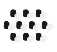 CONGARTENO 20 Pièces Lot de Bonnette Micro Cravate Anti-vent Mousse pour Casque et Micro Condensateur de Bruit Protection Vent pour Enregistrement Conférence et Festival Blanc et Noir