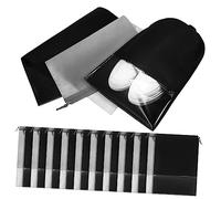 CONGARTENO 20pièces à Chaussures Transparent De Rangement Non-tissé avec Corde De Serrage pour Voyage Organisateur De Chaussures Anti-poussière