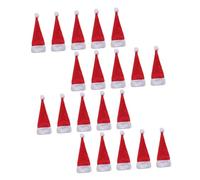 CONGARTENO 20pièces Mini Chapeaux De Noël pour Sucettes Chapeaux De Père Noël Décorations De Fête Couvercles De Bouteilles De Miniatures