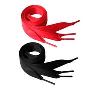 CONGARTENO 2paires Lacets Satinés Épais Pour Sneakers De Lacets Large Rouge Et Noir Design Plat Pour Chaussures De Sport Et Décontractées
