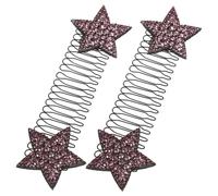 CONGARTENO 2pièces Barrettes Invisibles Élastiques Étoiles Rhinestones Pour Coiffure Accessoires De Cheveux Stylés