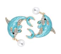 CONGARTENO 2pièces Broches Dauphin Alliage Avec Perles Lot De Épingles Décoratives Pour Femmes Accessoires De Châle Et Vêtements Design Animal Élégant