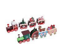 CONGARTENO 2pièces Décoration De Noël Bois Ornements De Noël Décoration De Bureau Lot de Rouge Et Vert Motifs Peints Main