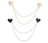 CONGARTENO 2pièces Fringe Et Pompon Broche De Cœur Pour Femme Bijoux Pour Cardigan Robe Manteau Épingle De Revers Élégante