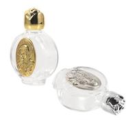 CONGARTENO 2pièces Lot de Petites Bouteilles Eau Bénite Verre Transparentes Vides pour Décorations Église Et Mariage