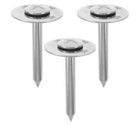 CONGARTENO 3 Ensembles Lot de 3 Sets de Piquets D'arpentage Métalliques 7 Cm en Acier Inoxydable Disque, Bornes de Propriété Précises, Balises de Jardin Discrètes pour Marquage de Limites et
