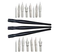 CONGARTENO 3 ensembles Set de Stylos à Plume Bois avec Plumes Acier Inoxydable pour Calligraphie Dessin et Écriture Précise Porte-stylo Ergonomique pour Artistes et Étudiants