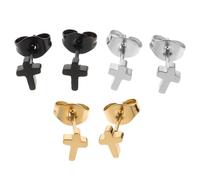 CONGARTENO 3 Paires Boucles Oreilles Titanium Croisé Minimalistes Hip Hop Mixte Petits Clous Oreille Pour Femmes Hommes Cartilage Résistantes