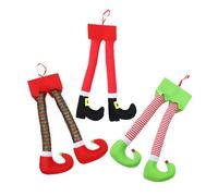 CONGARTENO 3 Pièces Elf Stuffed Legs Christmas Tree Decorations Polyester Hanging Ornaments for Car Trunk Door and Holiday Indoor Outdoor Use
