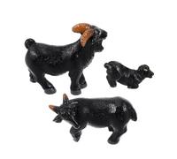 CONGARTENO 3 pièces Figurines de Moutons Miniatures Noires Résine Modèles Réalistes Animaux de Ferme Décorations de Paysage Micro et Moss de Petits Animaux Noirs