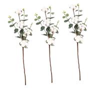 CONGARTENO 3 pièces Lot de Branches de Eucalyptus Artificielles avec Fleurs de Coton Décoratives Fleurs Simulées Durables pour Décoration Intérieure sans Entretien