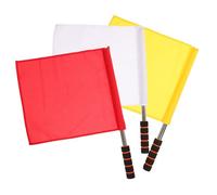 CONGARTENO 3 Pièces Lot de Drapeaux de Signalisation pour Course et Arbitre et Durables avec Poignée Antidérapante Acier Inoxydable Accessoire de Sécurité pour Événements et Formation