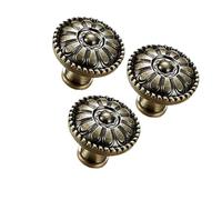 CONGARTENO 3 Pièces Lot de Poignées de Placard Alliage Forme Champignon Bouton Meuble Cuisine Rond Poignées Tiroir Faciles à Installer pour Armoire et Commode Style Européen Bronze Antique