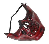 CONGARTENO 3 Pièces Masque Demi-visage Crâne Effrayant Masque Halloween Gothique Réaliste pour Adultes Accessoire Cosplay Squelette Demon Zombie