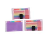 CONGARTENO 3 pièces Organisateur de Documents Trieur Extensible Plastique Dossier Accordéon Portable et Robuste pour Reçus Factures Rangement Pratique pour Bureau et École