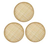 CONGARTENO 3 pièces Panier Bambou Tissé Corbeilles Pratiques et Résistantes pour Cuisine Tamis Traditionnel Chinois Bambou pour Rangement Aliments et Ustensiles