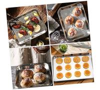 CONGARTENO 3 pièces Plaque de Cuisson Inox Plateau Rectangulaire Multifonction pour Pâtisserie Barbecue et Design Lisse et Réutilisable