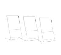 CONGARTENO 3 pièces Support Acrylique Polyvalent Porte Affiche Transparent Incliné Porte Menu et Flyer pour Bureau Commerce et Exposition et Portable