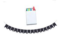 CONGARTENO 32 Pièces Bannière Ardoise Noire Réutilisable Diy avec Craies Décor Personnalisable pour Mariages et Classes Papier Cartonné à Écrire Forme Queue