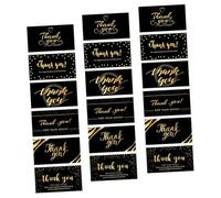 CONGARTENO 36 pièces Cartes de Remerciement Créatives Noires et Dorées Notes de Gratitude Vierges Format Compact Papier Festif Polyvalent