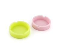 CONGARTENO 3pièces Lot de Cendriers Ronds Silicone Résistant Chaleur Incassables avec Effet Lumineux Blanc Rose Jaune pour Intérieur Et Extérieur
