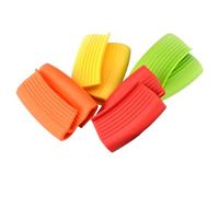 CONGARTENO 4 paires Lot Protège Manches Silicone Antidérapants pour Poignées de Casseroles Isolation Thermique Résistante Chaleur Adaptés pour Cuisine et Protection Mains