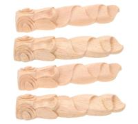 CONGARTENO 4 Pièces Appliques Massif pour Meubles Décor Floral Sculpté Européen Ornements Décoratifs pour Armoires Portes et Intérieur Style Rétro Élégant