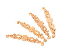 CONGARTENO 4 pièces Appliques Sculpté Naturel Non Peint Décorations Murales et Meubles pour Portes Armoires et Fenêtres Faciles à Peindre Style Européen Élégant