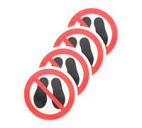 CONGARTENO 4 pièces Autocollants de Sécurité Interdiction de Marcher Vinyle Adhésif Signalisation Avertissement Facile à Poser pour Sols Lisses Entreprise et Chantier