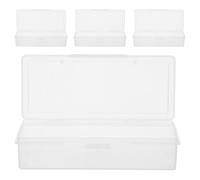 CONGARTENO 4 pièces Boîte de Rangement Portable pour Cotons-tiges et Cotons Démaquillants Petit Contenant Transparent Léger Accessoire Pratique pour Voyage et Salle de Bain Lot