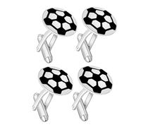 CONGARTENO 4 pièces Boutons de Manchette Football Cuivre pour Hommes Lot de Accessoires Élégants pour Chemises Business Design Rond Ballon de Soccer pour Fans et Mariage et Fête des Pères