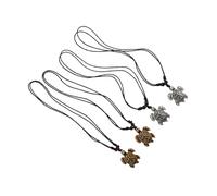 CONGARTENO 4 pièces Collier Pendentif Tortue Résine et Léger Style Européen-américain de Blanc et Marron Accessoires de Mode Unisexes