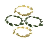 CONGARTENO 4 pièces Couronne de Laurier Bandeau Doré et Vert Accessoires de Cheveux Grecques pour Mariages Fêtes Mascarade et Cosplay