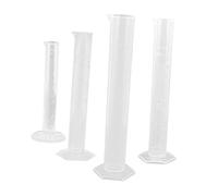 CONGARTENO 4 Pièces Cylindre Gradué Plastique avec Base Antidérapante pour Laboratoire Aux Acides Alcalis et Oxydants Cylindres Mesureurs pour et