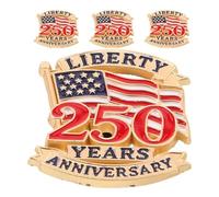 CONGARTENO 4 Pièces Lot de 4 Broches Patriotiques Drapeau Américain en Alliage Solide, Épinglettes à Revers pour Costumes, Pulls et Paquet, pour Fête Nationale et Célébrations du 250e