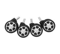 CONGARTENO 4 Pièces Lot de 4 Roulettes Pivotantes à Tige 2,5 Pouces pour Chaise de Bureau Frein Gravité, Roues Silencieuses en Plastique Robuste, Pièces de Rechange pour Meubles et Fauteuils,