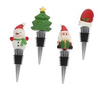 CONGARTENO 4 Pièces Lot de Bouchons de Métal Bouchon Réutilisable Étanche avec Design pour Bouteilles de Vin et Boissons Accessoire et Décoratif pour