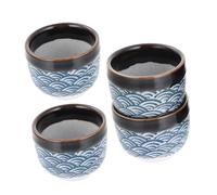 CONGARTENO 4 pièces Lot de Tasses à Saké Japonaises Céramique Fine Capacité Maison Restaurant Bar Set Traditionnel pour Thé et Spiritueux