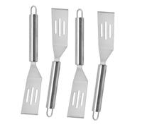 CONGARTENO 4 pièces Spatules Acier Inoxydable pour Cuisine et Restaurant Spatule Flexible Rayures pour Steak Crêpe Poisson et Œufs Ustensile de Cuisine Polyvalent