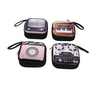 CONGARTENO 4pièces Pochettes à Rétro Forme De Jouets Cartoon pour Garçon Fille Mini De Rangement Radio Projecteur Clavier