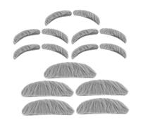 CONGARTENO 5 ensembles Set de Fausses Barbes Cosplay Autocollantes avec Moustaches et Sourcils Fourrure de Lapin Gris Look Naturel pour Fête Halloween et Déguisement Adulte et Garçon Fille