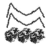 CONGARTENO 5 Pièces Guirlande Scintillante Halloween Décorations Suspendues Chat Noir Blanc pour Fête Intérieure Extérieure Ambiance Effrayante