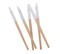 CONGARTENO 5 pièces Kit Outils Pâte Polymère de Stylos de Sculpture Bois et Silicone Outils de Modelage pour Argile Gravure Découpe et Lissage Accessoires DIY pour Artisans et Débutants